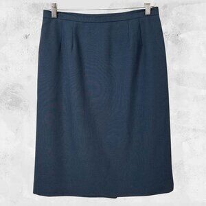 LE SUIT PETITE Navy Blue & Black Pencil Skirt